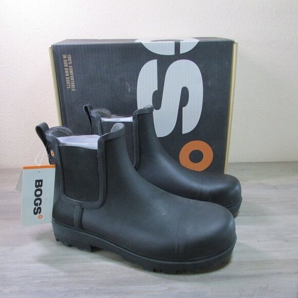 Bogs Women's 10 Laurel Safety Toe Chelsea Waterproof Work Mud Garden Boots Black - Picture 1 of 4